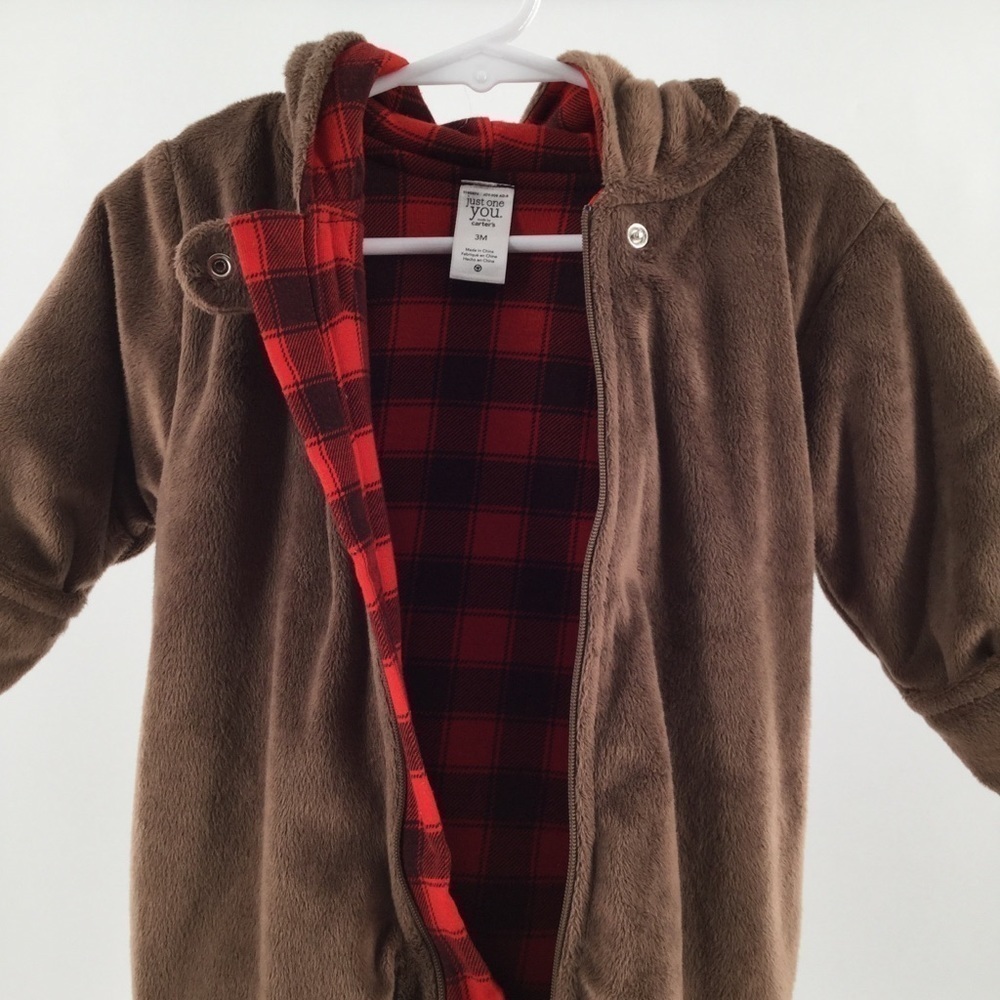 Carter's super‎ soft thickbrown hooded bunting suit - Picture 5 of 8